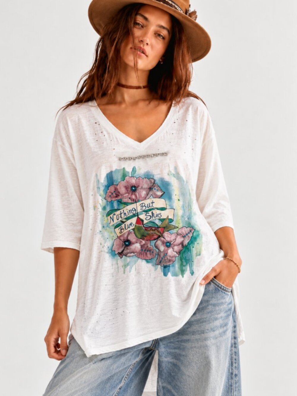 A RARE BIRD NOTHING BUT BLUE SKIES TEE